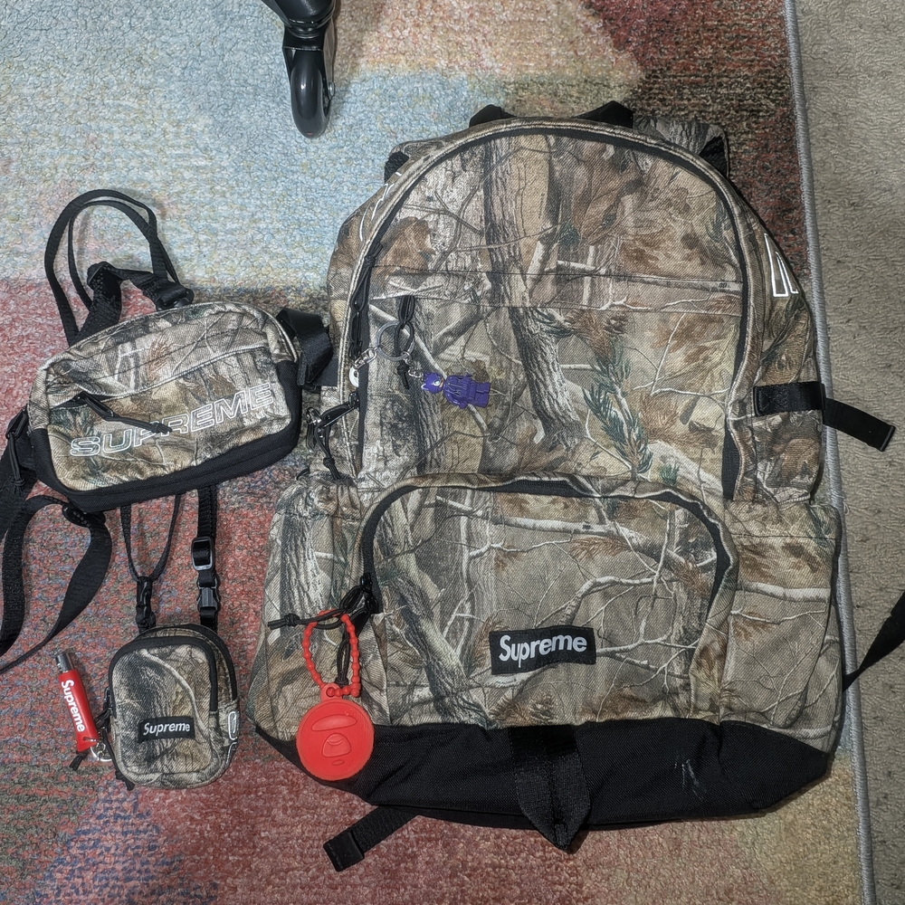 Supreme Camouflage Backpack and Bag Set
